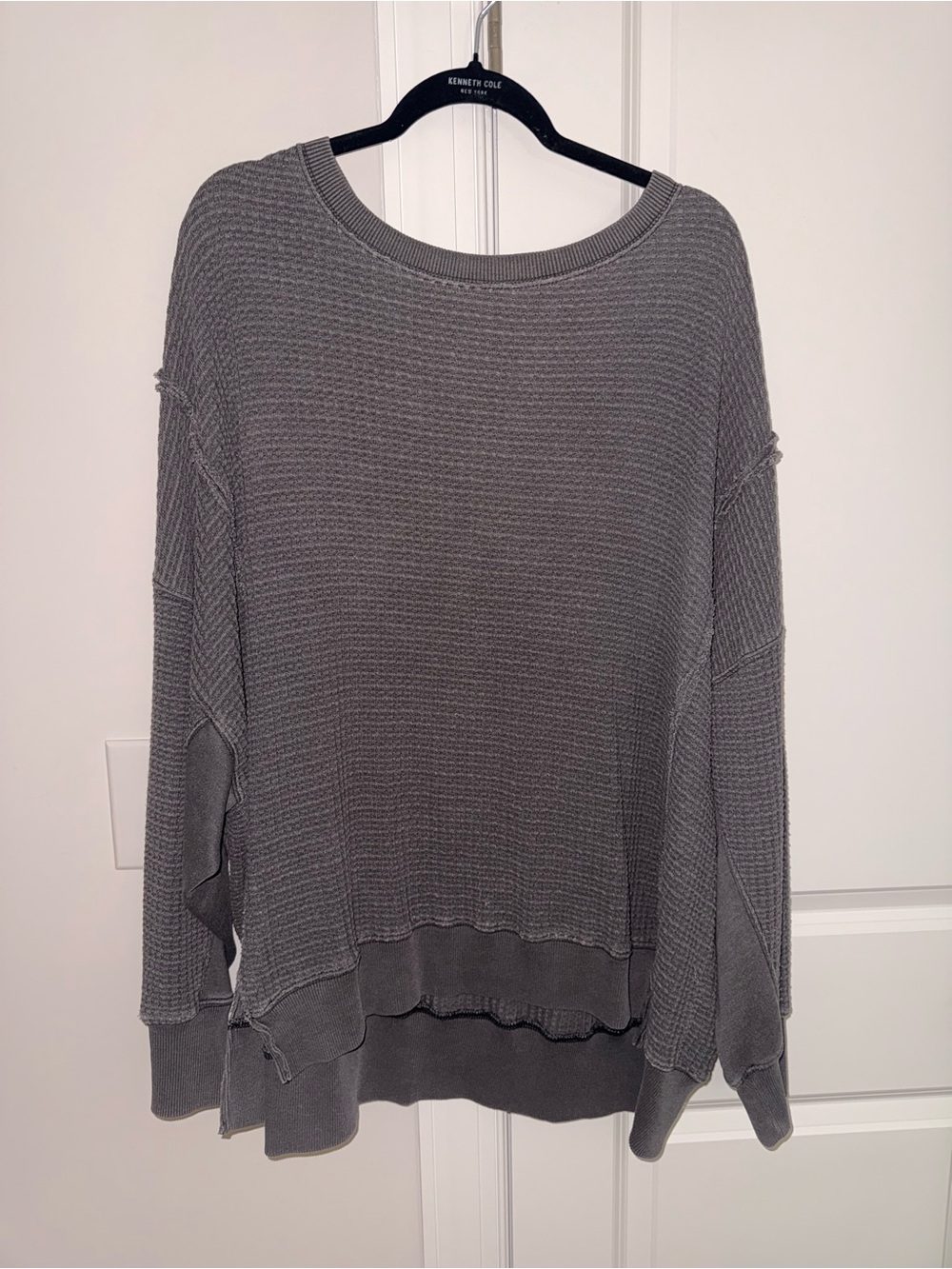 aerie Women's Gray Waffle-Knit Pullover Tunic